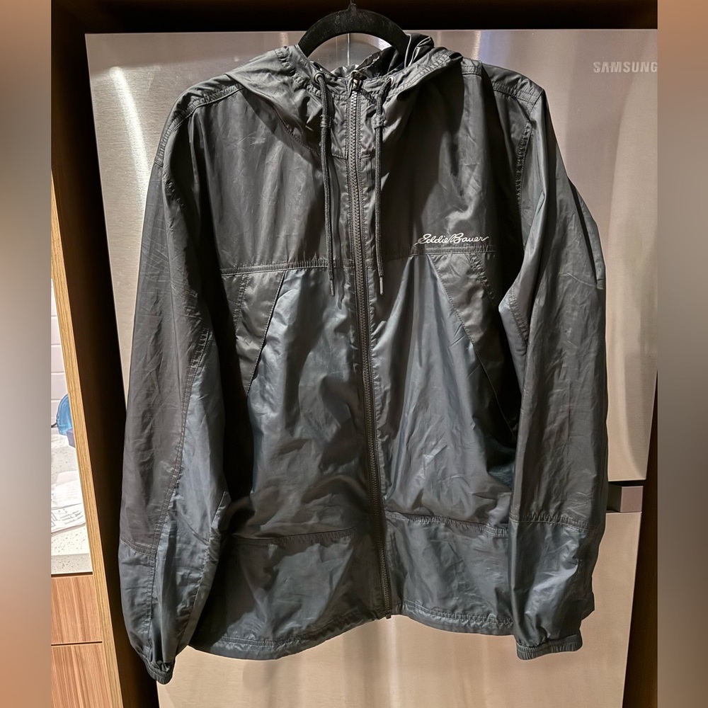 Eddie Bauer Men's Charcoal Windbreaker Size Large